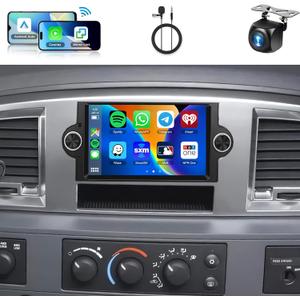 for Dodge Ram 1500 (06-08),Chrysler 300C (05-07),Chrysler PT Cruiser,Dodge Magnum,Jeep Commander/Patriot,Jeep Grand Cherokee2+64G Android Car Stereo WiFi Wireless Carplay Android Auto,6.2Inch