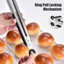 Doosu Kitchen Tongs for Cooking - 600F Heat Resistant Food Tong with Non-Scratch Silicone Tips, Heavy Duty Stainless Steel Locking Tong for BBQ, Grilling Steak, Serving Salad, Pasta (12in, Black)