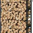 Firewood Rack Stand 2.5ft Heavy Duty Logs Holder for Outdoor Indoor Fireplace Metal Wood Pile Storage Stacker Organizer