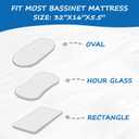 Muslin Bassinet Sheet for Baby Girl Boy, Boho Bassinet Sheets Fitted for Oval Hourglass Rectangular Bassinet Mattress Pad(32"x16"x5.5") 2 Pack, Soft Breathable Rayon Made Form Bamboo, Floral Pink