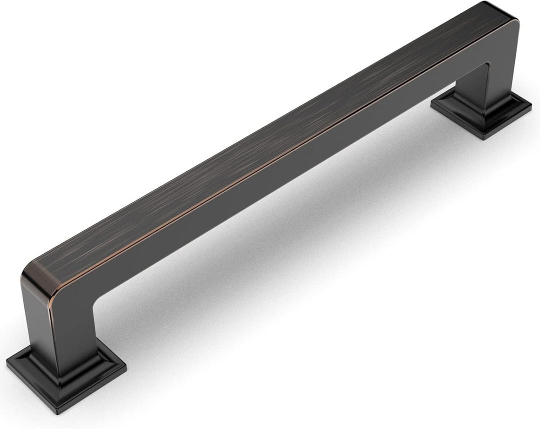 Amerdeco 10 Pack Oil Rubbed Bronze Cabinet Pulls 6.3 Inch(160MM) Hole Centers Kitchen Cabinet Handles Cabinet Hardware Kitchen Handles for Cabinets Cupboard Handles Drawer Pulls ZH0019