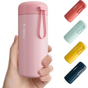 Small Water Bottle 10oz, Small Insulated Water Bottle for Hot&Cold Drinks, Water Bottle Purse with Carry Handle - 100% Leakproof Perfect for School, Travel...(Pink)