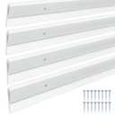 FoldTier 4 Pcs All-Season Door Sweeps for Bottom of Exterior and Interior Door, Aluminum Alloy and Rubber, Ideal for Residential & Commercial Use (1-3/4 x 32 Inch,White)