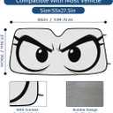 Car Windshield Sun Shade, Foldable Car Sun Visor Shade Vehicle Windshield Protection Heat Reduction Front Windshield Sunshade Blocks, Universal Fit for Most Cars SUV Pickup Trucks(Cartoon Comic Eyes)
