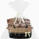 Valentine Woven Gift Basket Empty with Ribbons Bow Tie and Bag, Valentine's Day Empty Decorative Chest Box, Woven Rope Storage with Handles Home Decor(14 x 10 x 5.5 Inch, Black Brown)