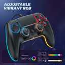 GUOC RGB Wired Controller for PS5/PS4 and PC with Hall Effect Joystick and Trigger, 3.5mm Audio Jack, Support Tubro/Ma cro Function, Adjustable Dual Vibration 6-Axis Motion Control Gamepad