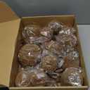 18Pcs Velvet Christmas Tree Ornaments Set, Light Brown Vintage Flocked Hanging Christmas Balls Ornaments, Shatterproof Decorative Hanging Balls Decor Assortment for Xmas Tree Holiday Home Party Decor