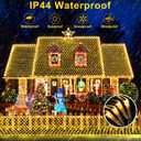 KNONEW Christmas Net Lights, 600 LEDs 19.7ft x 13.1ft Outdoor Waterproof Mesh Lights with 8 Modes & Timer, Plug-in Net Fairy Lights for Garden Bushes, Party Wedding Holiday.Warm White