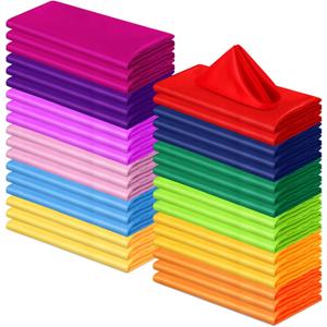 Yaomiao Set of 36 Multicolor Cloth Napkins Polyester Dinner Washable Napkins Cloth Bulk for Wedding Party Holiday Dessert Lunch Cocktail Birthday Banquet Supplies(17 x 17 Inch,Multi Colors)