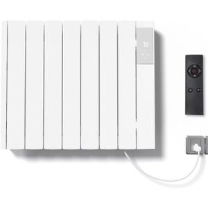 1500W Electric Heater Wall Mounted & Freestanding, White Aluminum Convection Panel Heater for Indoor Use w/Remote Control, 24H Timer, Touch Screen, Quiet Heating & Overheat Protection for Bedroom