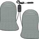slashome Seat Cover Comfortable Winter Seat Cushion with Adjustable Buckle for Full Back and Seat 2-Pack (Grey)