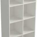 OSCHF 8-Cube Storage Shelf Bookcase - Wooden 4-Tier Floor Standing Open Bookshelf, Modern TV Stand up to 55 Inchs for Home and Office, Warm White