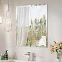 Keonjinn 22 x 30 Inch Frameless Bathroom Mirror, Beveled Mirrors for Bathroom Sink, Shatterproof Wall Mirror, Modern Decorative for Living Room, Entryway, Bedroom, Horizontal/Vertical