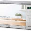 COMMERCIAL CHEF 0.7 Cu Ft Microwave with 10 Power Levels, 700W Microwave with Digital Display, Countertop Microwave with Child Safety Door Lock, Programmable with Push Button, Stainless Steel