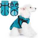 Gyuzh Dog Coat with Harness,Dog Coats for Small Dogs,Warm Fleece Winter Puppy Jacket,Waterproof Jacket with Harness Built in for Small Medium Large Dogs