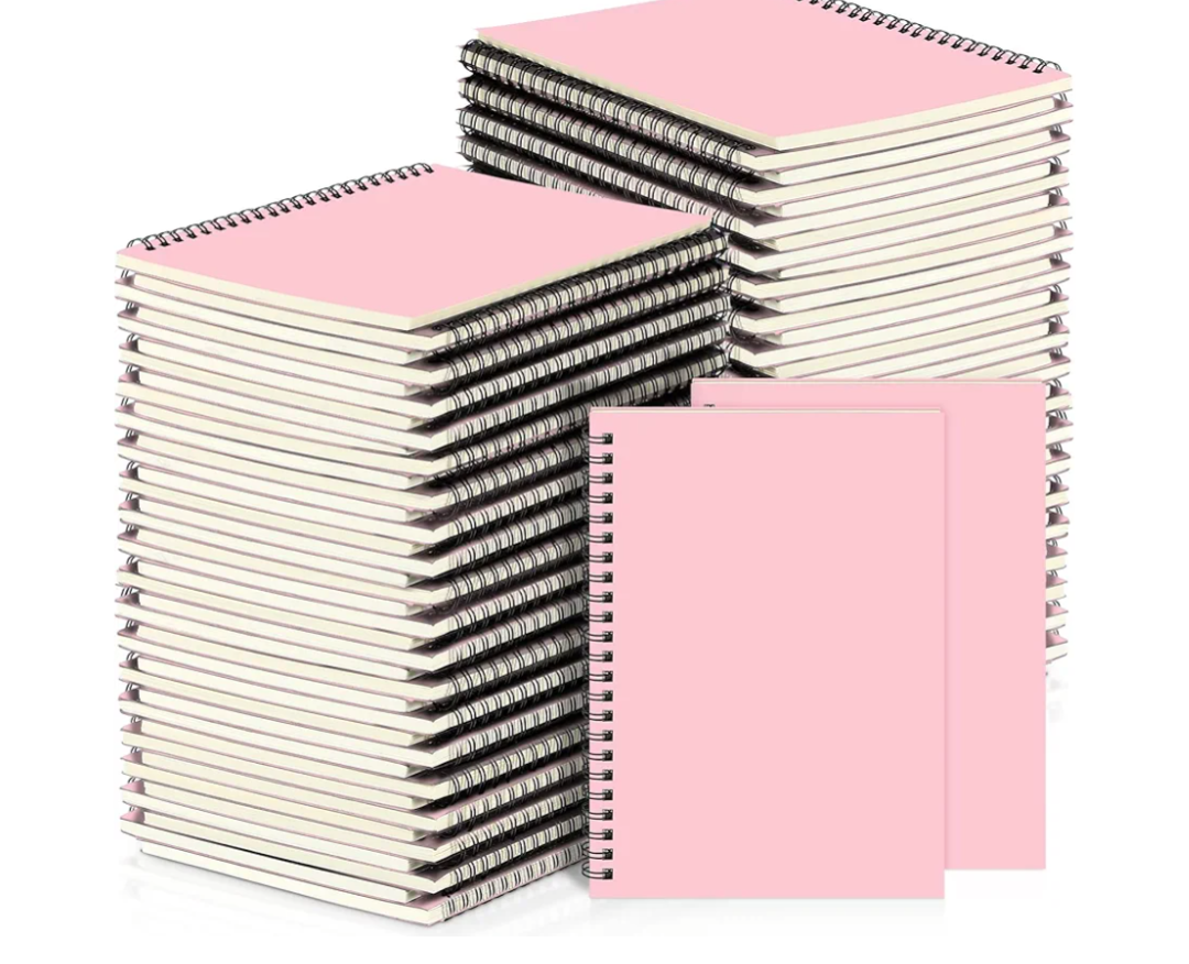 Yahenda 18 Pcs Spiral Notebook Bulk A5 Journal Lined 8.3'' x 5.5'' Writing Composition Paper Small Notepad Subject Notebook for Students Office Business Back to School Supplies (Pink)