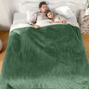 ESTINGO Heated Blanket Queen, 84"x90" Electric Blanket Queen Size Dual Control with 5 Heating Levels & 10 Hours Auto Off, Queen Size Heating Blanket with ETL Certified, Hunter Green