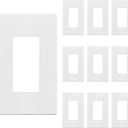 ENERLITES Screwless Decorator Wall Plate Child Safe Outlet Cover, Size 1-Gang 4.68" H x 2.93" L, Polycarbonate Thermoplastic, SI8831-W-10PCS, White (10 Pack)