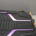 PIC AUTO Heavy Duty Rubber Floor Mats, Purple Aluminum Film Car Mats Set, Front and Rear Car Mats with Anti-Slip Backing, All Weather Protection, Trim-to-Fit for Automotive SUV, Sedan, Van
