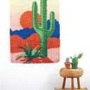 YAKOLECI Latch Hook Kits for Adults, Color Printed DIY Rug Crafts Arts Carpet for Home Decoration Festival Gift 23.6''X15.8'' (Cactus)