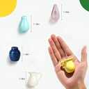 Mini Ceramic Vase Magnets for Fridge, Cute Tiny Plant Vase Fridge Magnets for Kitchen Refrigerator Office Locker Decoration with Fake Flowers (5 Pack)