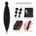 Pre-stretched Braiding Hair - 12 Inch 8 Packs Natural Black Short Braiding Hair For Twist or Box Braids, Yaki Texture Hot Water Setting Synthetic Braiding Hair Extensions (12 Inch, 1B-8P)