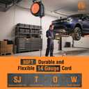 SURAIELEC 80 FT Retractable Extension Cord Reel, 14 AWG SJTOW Power Cord for Garage & Workshop, 10A Circuit Breaker, Wall/Ceiling Mount, Upgraded Anti-Tangle Roller Design, ETL Listed, Orange
