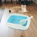 Cat Litter Box Open Top Kitty Litter Box Tray Potty Toilet for Small Medium Cats 16x11 inch 6Pack