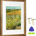 Antique Gold 16x20 Picture Frame, Ornate Embossing Frame with Paper Mat and Plexiglass, Fit for 16x20 without Mat or 11x14 with Mat, Wall Mounting Display for Art Prints, 1 Pack