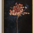 WALLZK Vintage Framed Wall Art Moody Botanical Wall Decor Dark Dried Flower Minimalist Canvas Prints Pictures Rustic Retro Artwork for Walls Living Room Bedroom Bathroom 16"x24"