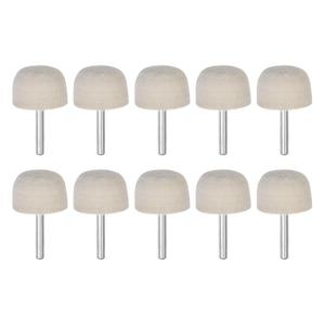 HARFINGTON 10pcs Wool Felt Mounted Mandrel Points 35mm Head 1/4 Inch Shank Conical Polishing Bits Burrs Felt Polishing Buffing Wheel for Rotary Tool