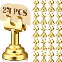 Gold 24 Pcs Metal Table Number Holders 1.8 Inch Mini Wedding Place Card Holders Bulk Harp Clip Table Sign Stands Card Holder for Memo Notes Menu Wedding Restaurant Birthday Decor