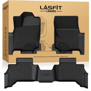 LASFIT Floor Mats for Toyota 4Runner 2025 2026 5 Seats(Not for Hybrid), All Weather TPE Custom Fit Floor Liner for 4Runner SR5/TRD/Limited 6th gen Front&Rear 4 Runner 2025-2026 Car Mats, Black
