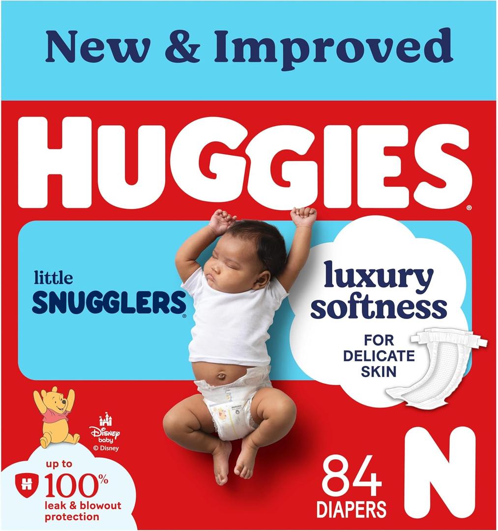 Huggies Size Newborn Diapers, Little Snugglers Baby Diapers, Size Newborn (up to 10 lbs), 84 Count