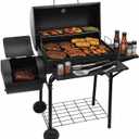 Realcook Charcoal Grill with Offset Smoker: Spacious Barrel Charcoal Grills with 800 Sq. In. Cooking Space - BBQ Offset Smoker Combo for Backyard Parties Weekend Barbecues Gatherings