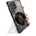 for Samsung Galaxy S25 Ultra Magnetic Kickstand Glitter Case, [Compatible with Magsafe] Cute Bling Sparkly Diamond Rhinestone with Camera Protector Women Girls Case for Galaxy S25 Ultra,Black