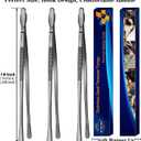 JETKONG 3 Pcs 14-Inch Long Stainless Steel Thin Tongs Heavy Duty Kitchen Cooking Tweezers Tongs (14 14 14 Inch, Black)