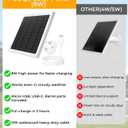 8W Solar Panel for Ring Camera, Solar Panel Charger Compatible with Ring Stick Up Cam/Pro Battery, Spotlight Cam/Pro/Plus Battery, Includes Barrel Plug to USB-C Adapter, IP65 Waterproof, 10ft Cable