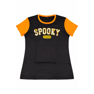 HQP Halloween Teacher Shirts Women Halloweentown Tee Shirt Ghost Reading T-Shirt Spooky Season Halloween Graphic V Neck Tops Size L