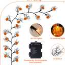 [8 Modes & Timer] 6Ft 45 LED Halloween Willow Vine Twig Garland with Orange Lights - Battery Operated, Waterproof Halloween Decor for Indoor Wall, Fireplace Mantle, Home Party (Pumpkin, 6FT)