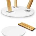 Uneedem Indoor Plant Stand, Wood Mid Century Modern Small Round Side Plant Table for Indoor Plants, 8.9" Tall Plant Holder for Flower Pots End Table