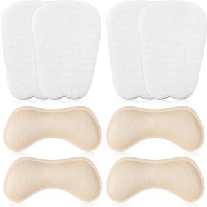 4 Pairs Shoe Tongue Pads 4 Pairs Shoe Heel Pads Heel Cushions for Womens Shoes Prevent Heels Slip Non Slip Cushion Inserts