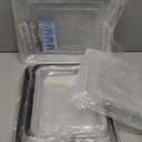 P&P CHEF Stainless Steel Baking Pan with Lid, Rectangular Cake Pans, Sheet Pan Bakeware for Baking Lasagna Brownies, 2-Inch Deep Side & Heavy Duty, Easy to Store & Clean (9.4" + 10.5" + 12.3", 6Pcs)