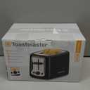Toastmaster 2-Slice Toaster - Black with Stainless Steel - Kitchen Essential for Sandwich Bread & Breakfast Toast - Toaster with Wide Slots, High Rise Toast Lift & Cool-Touch Exterior