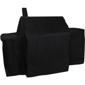 Heavy Duty Waterproof Grill Cover for Char-Griller 2121,2123 Grills and Char-Griller Smokers with Side Fire Box,Black
