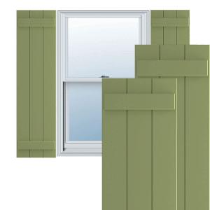 Ekena Millwork 16 1/8"W x 49"H True Fit PVC Three Board Joined Board-n-Batten Shutters, White (Per Pair - Hardware Not Included)