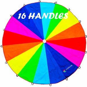 Play Parachute for Kids 12ft Dirt Resistant Handles Rainbow Parachute Kids Party Games Outdoor Toys Children Parachute Kids Play Parachute Toy (12ft 8 colors)