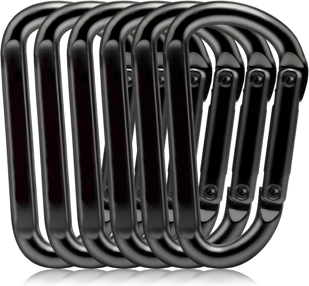 EZYA Heavy Duty Carabiner Clips, 860lbs - 3" Iron Carabiners for Keys, Gym, Camping, Hiking Accessories - D-Ring Keychain Hooks for Hammocks, Backpacks, Outdoor Gear