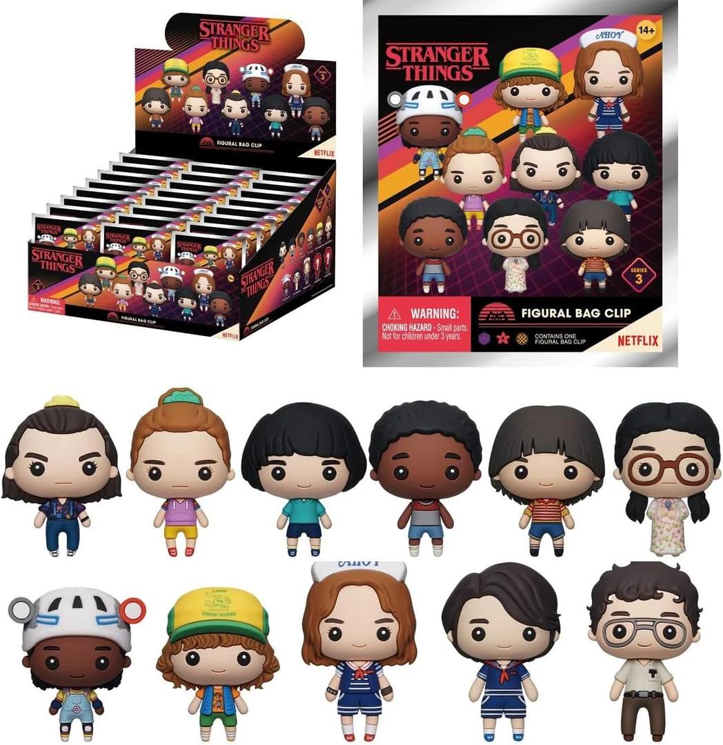 3 x Stranger Things 3D Foam Bag Clip - Series 3