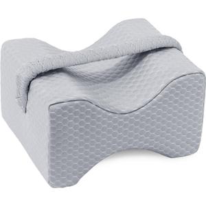 Knee Pillow for Side Sleepers,Cooling Leg Pillow for Sciatica, Knees,Back,Joints Between Legs,HIPS Pain Relief When Side Sleeping,Spine Aligning Support for Surgery Recovery, Pregnancy (Grey-cooling Fabric)